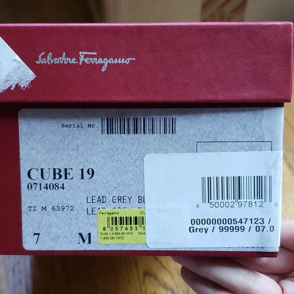 NIB Salvatore Ferragamo Grey Cube Sneaker Men's Size 7 - Picture 11 of 12